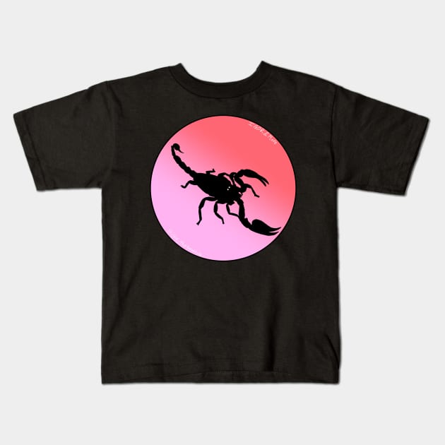 Scorpion Light Pink/Dark Pink Gradient Kids T-Shirt by IgorAndMore